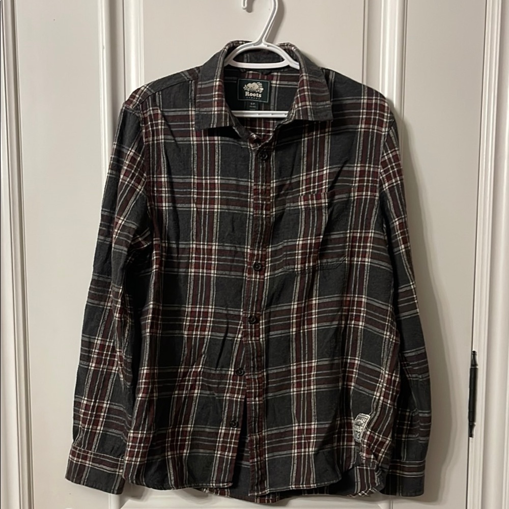 Eddie Bauer Black and Red Plaid Shirt